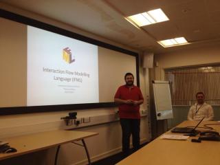 Thanos Zolotas giving a seminar on IFML at University of York, CS Dept.